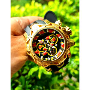 Relógio Invicta Modelo Não Especificado Ouro E Preto com Pulseira de Silicone no Atacado e Dropshipping