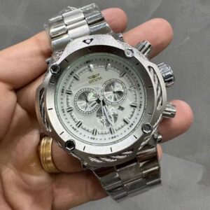 Relógio Invicta Prata com Pulseira de Aço Inoxidável no Atacado e Dropshipping Ref. 6D966