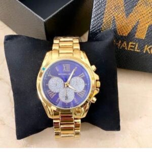 Relógio Michael Kors Feminino Dourado E Roxo com Pulseira de Metal no Atacado e Dropshipping
