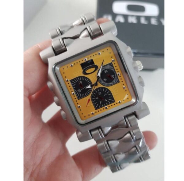 Relógio Oakley Minute Machine Amarelo com Pulseira de Aço no Atacado e Dropshipping