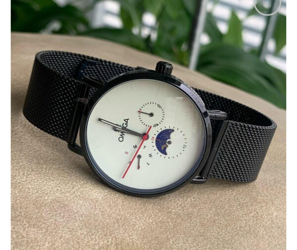 Relógio Omega Aço Preto com Pulseira de Aço no Atacado e Dropshipping Ref. 190DE